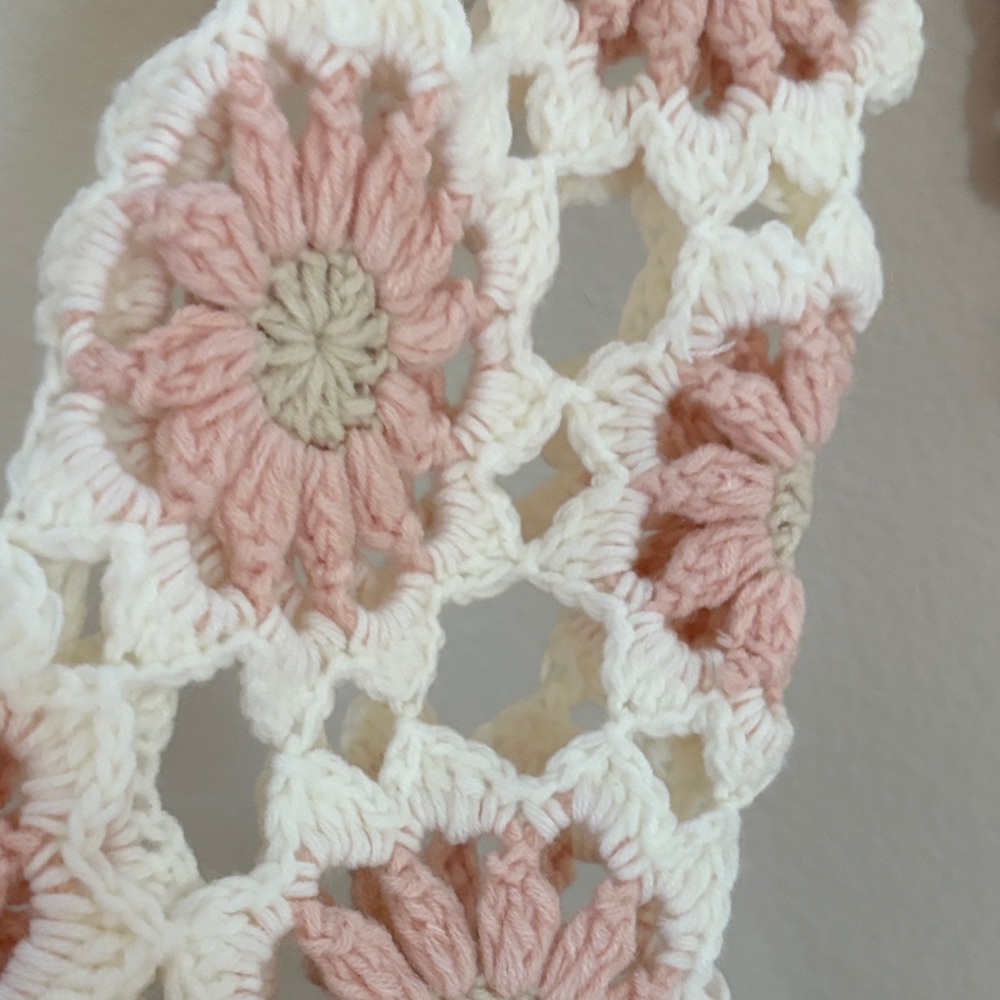 BiBi Cream and Pink Crochet Sweater - Picture 4 of 7